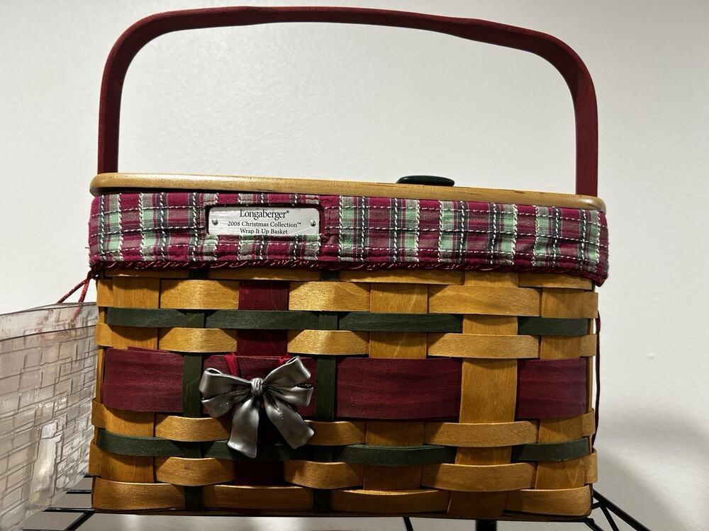 LONGABERGER HOSTESS HOLIDAY WRAP IT UP BASKET COMPLETE SET CHRISTMAS GIFT